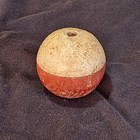 Vtg 1940s Wooden Fishing Bobber 2  Round Ball Float Rustic Handpainted Tackle