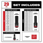 Milwaukee 49-66-7016 Shockwave 1 2  Impact Duty Sae metric Socket Set - 29 Pc
