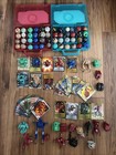 Huge Bakugan Lot Of 75 Bakugan  Metal   Regular Cards With Plastic Container