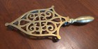 Brass Trivet Antique Hearth Pierced Brass Handled Flat Iron Trivet