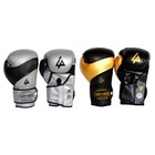 2 Pairs 14 Oz Pro Style Boxing Training Punching Sparring Gloves Black   Silver