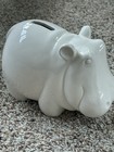 Tiffany   Co  Vintage White Porcelain Hippo Piggy Bank