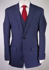 Michael Kors Blue Striped 3-piece Peak Lapel Wool 2-btn Suit 38r