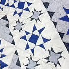 Handmade Original Barn Stars Cotton Patchwork Queen Size Quilt Top topper 86x86 
