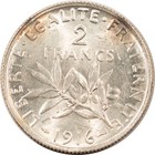 1916 France Silver 2 Francs  2685 Oz Asw Km-845 1     Uncirculated 