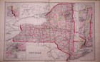 2 For 1   Antique 1882 - 2 Maps   New York City   New York State  17x27  26