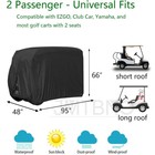 2 Passenger Golf Cart Cover For Ezgo Club Car Yamaha Waterproof Enclosure Black