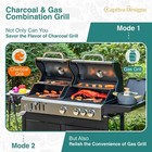 Propane Gas   Charcoal Bbq Grill 3 Burners Outdoor Dual Fuel Barbecue Grill Yard
