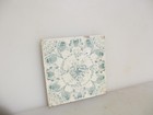 Victorian Ceramic Tile Floral Flowers Leaf Old Antique Art Nouveau Vintage