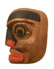 Vintage Alex Hunt Mask Kwakiutl Native American Carved Cedar Wood Signed