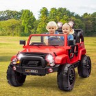 Red Two Seater 12v Battery Kids Ride On Car Truck With 3 Speeds led mp3 remote