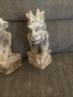Vintage Gargoyle Figurine Set Gothic Decor Stone Look Statue Pair