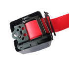 2 Set Red 3 Point Safety Seat Belt Straps Car Vehicle Adjustable Belt Us