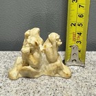 Vtg Hear See Speak No Evil Wise Monkey Trio Soapstone Figurine Made In Mexico