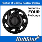 New Hubcap For Ford Van 1998-2023  Black 16-inch Heavy Duty Snap-on  set Of 4 