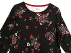 Croft   Barrow Womens Blouse Pxxl Floral Paisley Black Classic Tee Long Sleeve