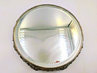 Antique Art Nouveau Floral Silver Plate Plateau Ftd Beveled Crimped Mirror 10 In