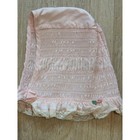 Vintage 1960s Pink Smocked Lace Trim Floral Baby Bonnet