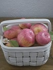 Vintage Italian Porcelain Apple Basket Made Exclusively For Sanger Harris Dallas