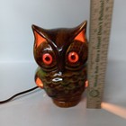 Vintage Owl Night Light 1970s Glazed Ceramic Light Up Night Light Lamp