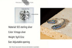 2-pack Adjustable Vintage Rings     Sterling Silver Poker Card   Snake-shaped Ring