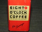 Vintage Kitchen  Money Coins 4  Eight O clock Coffee For Savings Tin Bank