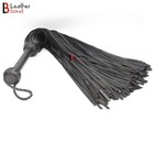 Real Genuine Cow Hide Leather Flogger 200 Falls Black Heavy Duty Thuddy Whip
