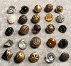 Antique Vintage Lot Of 25 Diminutive Tiny Buttons