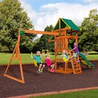 Kids Cedar Wood Swing Set Outdoor Playground Slide Ladder Playhouse Rockwall