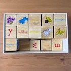 Pottery Barn Baby Alphabet Blocks 26pc Wood Blocks Set Letters Pictures Complete