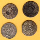 Lot Of 4 Coins Riga Schilling 1655 Carl X Gustav Sweden Livonia Germany 2476