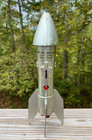 Vtg 1957 Astro Coin Mechanical Bank Huntsville Space Ship Rocket Center Metal