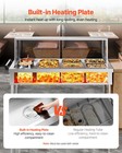 Vevor 5 Pans   2 Pots Commercial Food Warmer Steam Table With Undershelf Shield