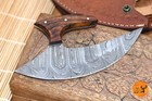 Handmade Pizza Cutter Ulu Knife Hand Forged Damascus Steel Chef Kitchen Knife