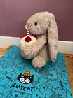 30cm Shy Bunny Plush Toy W  Birthday Cake     Soft Gift For Kids   Pets New