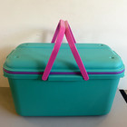 Vintage Eagle Craftstor Sewing Craft Storage Organizer Tote Bin Teal Purple Pink