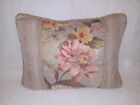 Vintage Croscill Reversible Throw Pillow 16 X 21 Large Pink Flower Antique Style