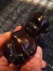 Antique Thai Or Vietnamese  Carved Baby With Head On Melon Holds Leaf  Good Luck