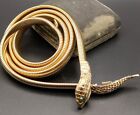 80s Accessocraft Nyc Blue Eyed Gold Snake Head   Tail Stretch Belt