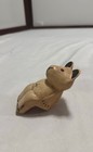 Hand Carved Wooden Sitting Bear Figurine Folk Art Shelf Edge Sitter Painted