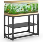 40 Gallon Fish Tank Stand Metal Aquarium Stand Double Layer Storage 660lbs Black