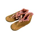 Antique Childs Booties Shoes Victorian Doll French German Bisque Green Pink