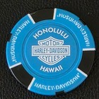 Waikiki Hd  Hawaii  biker Blue black  Harley Davidson Poker Chip