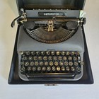 Antique vintage Remington Model 5 Portable Tuxedo Black Typewriter With Case