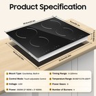 3000w 110v Cooktop 4 Burners Electric Built-in Cooktop Sensor Touch Control