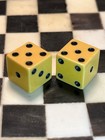 Rare Size Old Butterscotch Bakelite Rigid Small Dice Tiny Pair 011423 