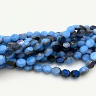 Faceted Fire Polished Blue Oval Table Cut Czech Glass Beads  8mm   bcg83 