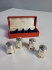 Cartier Sterling Silver Salt   Pepper Shakers 4 Pc Set With Original Box
