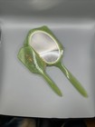 Vintage 1930s Celluloid Jade Green Vanity Set Set Of 8 Mirror  Brush  Tray  File