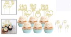 Glamorous Gold Cupcake Toppers For Weddings -  he Asked  She Said Yes  - 24 Pcs